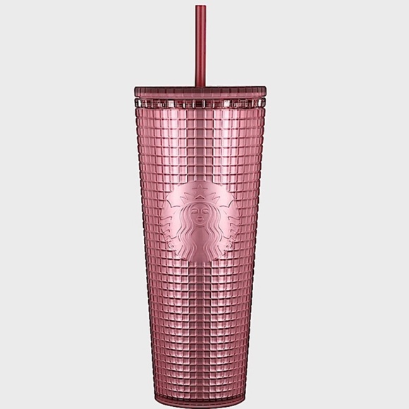 Starbucks Rose Pink Grid Aurora 2023 Fall Cold Venti Cup - Picture 2 of 2